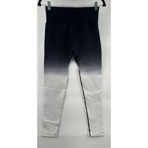 Zyia Active Black & White Ombre Leggings Size Large‎ Women's Yoga Athletic Gym